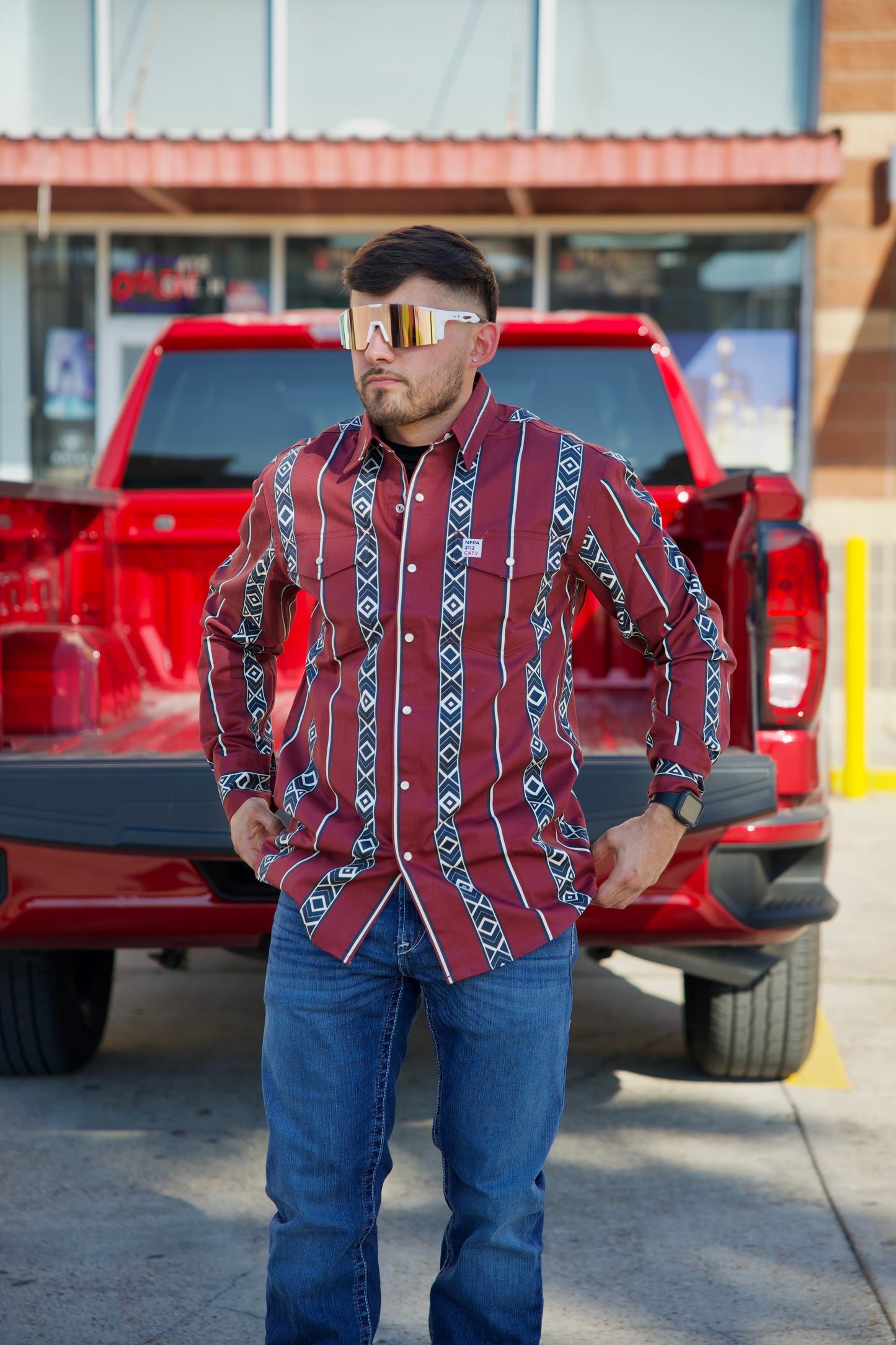Worhbros FR Maroon Pattern Shirt