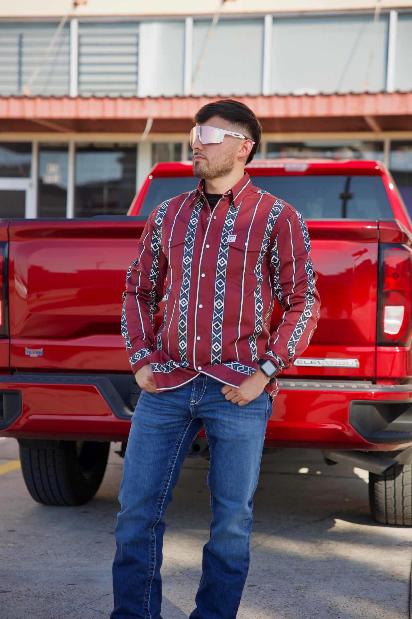 Worhbros FR Maroon Pattern Shirt