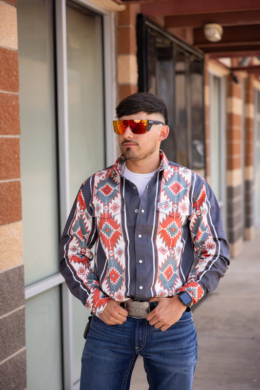 Worhbros Gray Pattern Men Shirt
