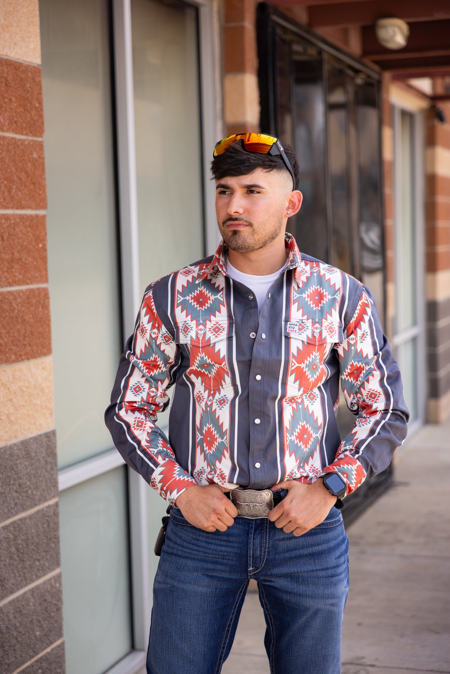Worhbros Gray Pattern Men Shirt